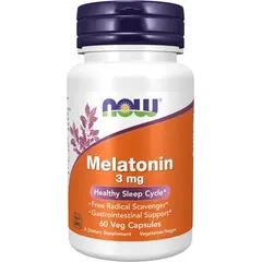 NOW Melatonin 3 mg 60 caps, image 