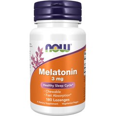 NOW Melatonin 3 mg 180 lozenges, NOW Melatonin 3 mg 180 lozenges  в интернет магазине Mega Mass