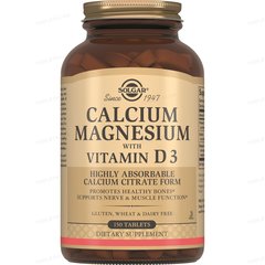 Solgar Calcium Magnesium with Vitamin D3 150 tabs, Solgar Calcium Magnesium with Vitamin D3 150 tabs  в интернет магазине Mega Mass