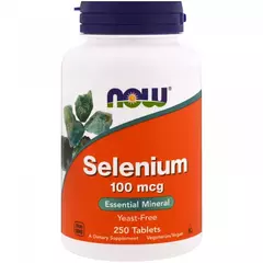 NOW Selenium 100 mcg 250 tabs, NOW Selenium 100 mcg 250 tabs  в интернет магазине Mega Mass