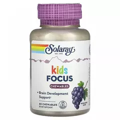 Solaray Kids Focus for children Grape 60 Chewables, image 