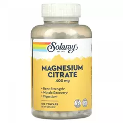 Solaray Magnesium Citrate 400 mg 180 caps, Solaray Magnesium Citrate 400 mg 180 caps  в интернет магазине Mega Mass