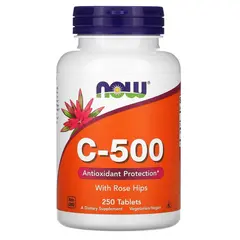 NOW C-500 With Rose Hips 250 tabs, image 