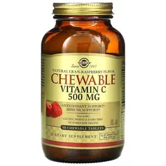 Solgar Chewable Vitamin C 500 mg 90 tabs Cran-Raszberry, image 