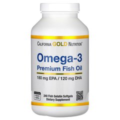 California Gold Nutrition Omega-3 Premium Fish Oil 240 softgels, Фасовка: 240 softgels, image 