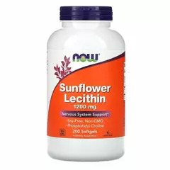 NOW Sunflower Lecithin 1200 mg 200 softgels, Фасовка: 90 tabs, Концентрація: 1200 mg, image 