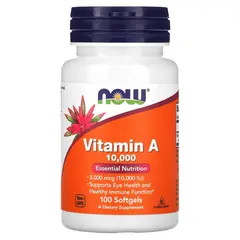 NOW Vitamin A 10000 IU 100 softgels, Фасовка: 100 softgels, Концентрация: 10000 IU, Коцентрація: 10000 IU, NOW Vitamin A 10000 IU 100 softgels, Фасовка: 100 softgels, Концентрация: 10000 IU, Коцентрація: 10000 IU  в интернет магазине Mega Mass