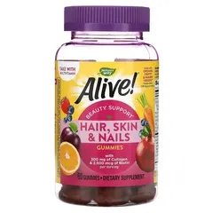 Nature's Way Alive Beauty Support Hair, Skin & Nails 60 gummies Multivitamin, Nature's Way Alive Beauty Support Hair, Skin & Nails 60 gummies Multivitamin  в интернет магазине Mega Mass