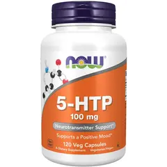 NOW 5-HTP 100mg 120 caps, Фасування: 120 caps, image 