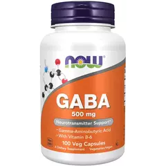 NOW GABA 500 mg 100 caps, Фасування: 100 caps, image 