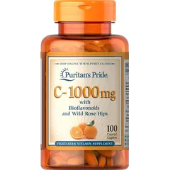 Puritan's Pride Vitamin C-1000 mg with Bioflavonoids and Rose Hips 100 tabs, Фасування: 100 tabs, Концентрація: 1000 mg, Коцентрація: 1000 mg, image 