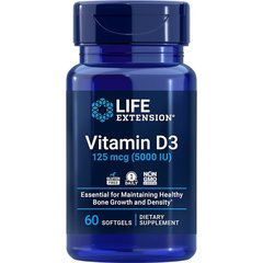 Life Extension Vitamin D3 5000 IU 60 Softgels, image 