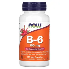 NOW B-6 100 mg 100 caps, image 