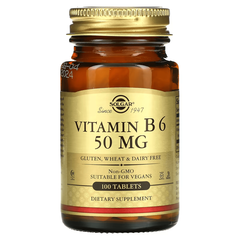 Solgar Vitamin B-6 50 mg 100 tabs, image 