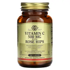 Solgar Vitamin C 500 mg with Rose Hips 100 tabs, image 