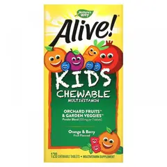 Nature's Way Alive Kids Multivitamin 120 chewable Orange & Berry, Nature's Way Alive Kids Multivitamin 120 chewable Orange & Berry  в интернет магазине Mega Mass