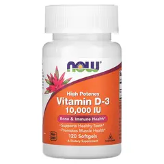 NOW Vitamin D-3 10000 IU 120 softgels, Фасування: 120 softgels, Концентрація: 10000 IU, Коцентрація: 10000 UI, image 