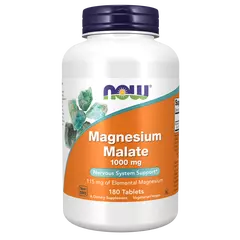 NOW Magnesium Malate 1000 mg 180 tabs, image 