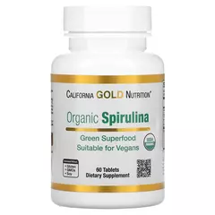 California Gold Nutrition Organic Spirulina 60 tabs, image 