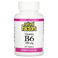 Natural Factors Vitamin B6 100 mg 90 tabs, Natural Factors Vitamin B6 100 mg 90 tabs  в интернет магазине Mega Mass