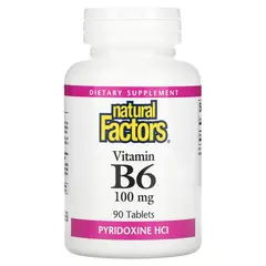 Natural Factors Vitamin B6 100 mg 90 tabs, Natural Factors Vitamin B6 100 mg 90 tabs  в интернет магазине Mega Mass