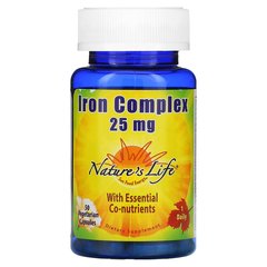 Nature's Life Iron Complex 25 mg 50 caps, Nature's Life Iron Complex 25 mg 50 caps  в интернет магазине Mega Mass