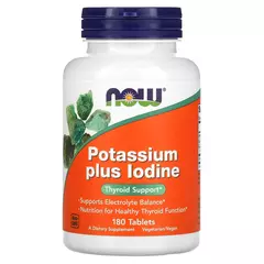 NOW Potassium plus Iodine 180 Tablets, image 