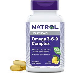 Natrol Omega 3-6-9 Complex 1200 mg 60 softgels Lemon, Natrol Omega 3-6-9 Complex 1200 mg 60 softgels Lemon  в интернет магазине Mega Mass