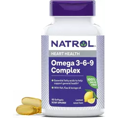 Natrol Omega 3-6-9 Complex 1200 mg 60 softgels Lemon, Фасування: 60 softgels, image 