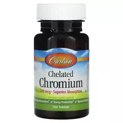 Carlson Chelated Chromium 200 mcg 100 tabs, image 