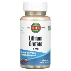 KAL lithium Orotate 5 mg 60 VegCaps, KAL lithium Orotate 5 mg 60 VegCaps  в интернет магазине Mega Mass