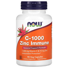 NOW C-1000 Zinc Immune 90 caps, NOW C-1000 Zinc Immune 90 caps  в интернет магазине Mega Mass