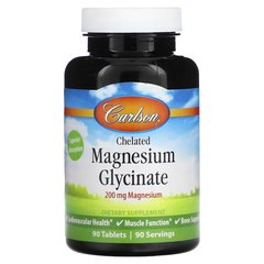 Carlson Chelated Magnesium Glycinate 200 mg 90 tabs, Carlson Chelated Magnesium Glycinate 200 mg 90 tabs  в интернет магазине Mega Mass