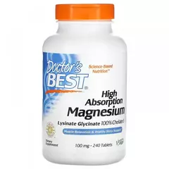 Doctor's Best High Absorption Magnesium 100 mg 240 tabs, Фасовка: 240 tabs, image 