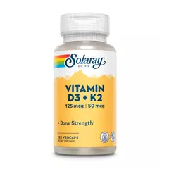Solaray Vitamin D3 + K2 (125 mcg + 50 mcg) 120 caps, Фасування: 120 caps, Коцентрація: 5000 UI, image 