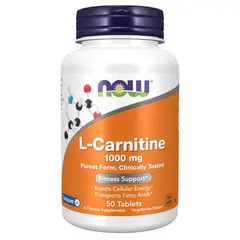 NOW L-Carnitine Tartrate 1000 mg 50 tabs, NOW L-Carnitine Tartrate 1000 mg 50 tabs  в интернет магазине Mega Mass