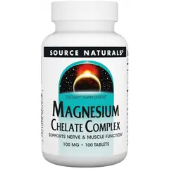 Source Naturals Magnesium Chelate Complex 100 tabs, Фасування: 100 tabs, image 