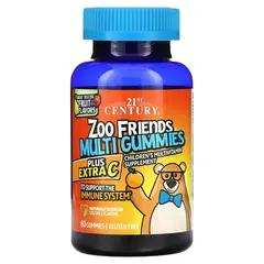 21st Century Zoo Friends Multi Gummies 60 Gummies Fruit flavors, 21st Century Zoo Friends Multi Gummies 60 Gummies Fruit flavors  в интернет магазине Mega Mass