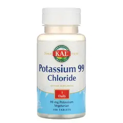 KAL Potassium 99 Chloride 100 tabs, KAL Potassium 99 Chloride 100 tabs  в интернет магазине Mega Mass
