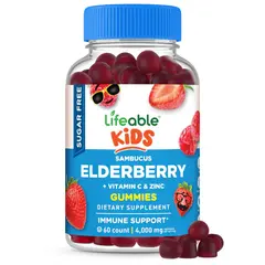 Lifeable Kids Sambucus Elderberry 60 Gummies Berry Flavor, Lifeable Kids Sambucus Elderberry 60 Gummies Berry Flavor  в интернет магазине Mega Mass