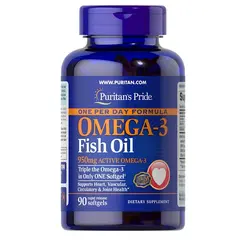 Puritan's Pride One Per Day Formula Omega-3 Fish Oil 1400 mg (950 mg Active Omega-3) 90 softgels, Фасовка: 90 softgels, Puritan's Pride One Per Day Formula Omega-3 Fish Oil 1400 mg (950 mg Active Omega-3) 90 softgels, Фасовка: 90 softgels  в интернет магазине Mega Mass