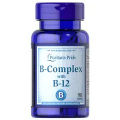 Puritan's Pride Vitamin B-Complex and Vitamin B-12 90 tabs, image 