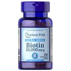 Puritan's Pride Biotin (10,000 mcg) 100 softgels, Фасовка: 100 softgels, Puritan's Pride Biotin (10,000 mcg) 100 softgels, Фасовка: 100 softgels  в интернет магазине Mega Mass