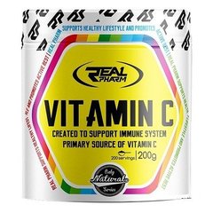 Real Pharm Vitamin C 200 g, Смак: Raspberry Strawberry / Малина Полуниця, image 