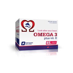 Olimp Omega 3 45% + Vitamin E 120 caps, Olimp Omega 3 45% + Vitamin E 120 caps  в интернет магазине Mega Mass