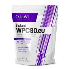 OstroVit Instant WPC80.eu 900 g, Смак: Blueberry / Чорниця, image 