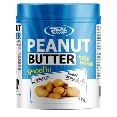 Real Pharm Peanut Butter Smooth 1000 g, Смак: Groundnuts / Арахіс, image 