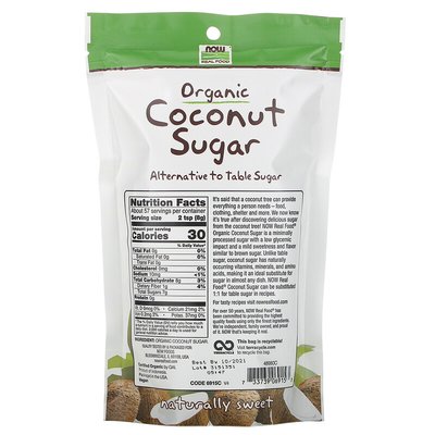 NOW Coconut Sugar 454 g, image , зображення 2