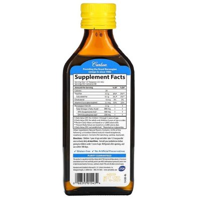 Carlson Kid's Fish Oil 800 mg 200 ml, image , зображення 2