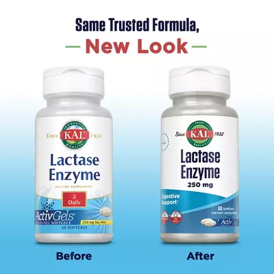 KAL Lactase Enzyme 250 mg 60 softgels, KAL Lactase Enzyme 250 mg 60 softgels , изображение 3 в интернет магазине Mega Mass
